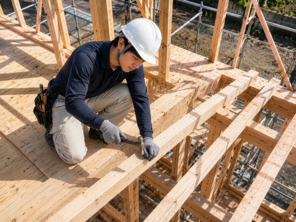 金物締め・屋根下地
