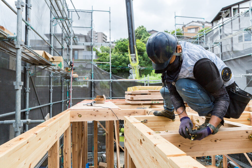 棟梁の建方（上棟・木組み）（デモ） 施工後