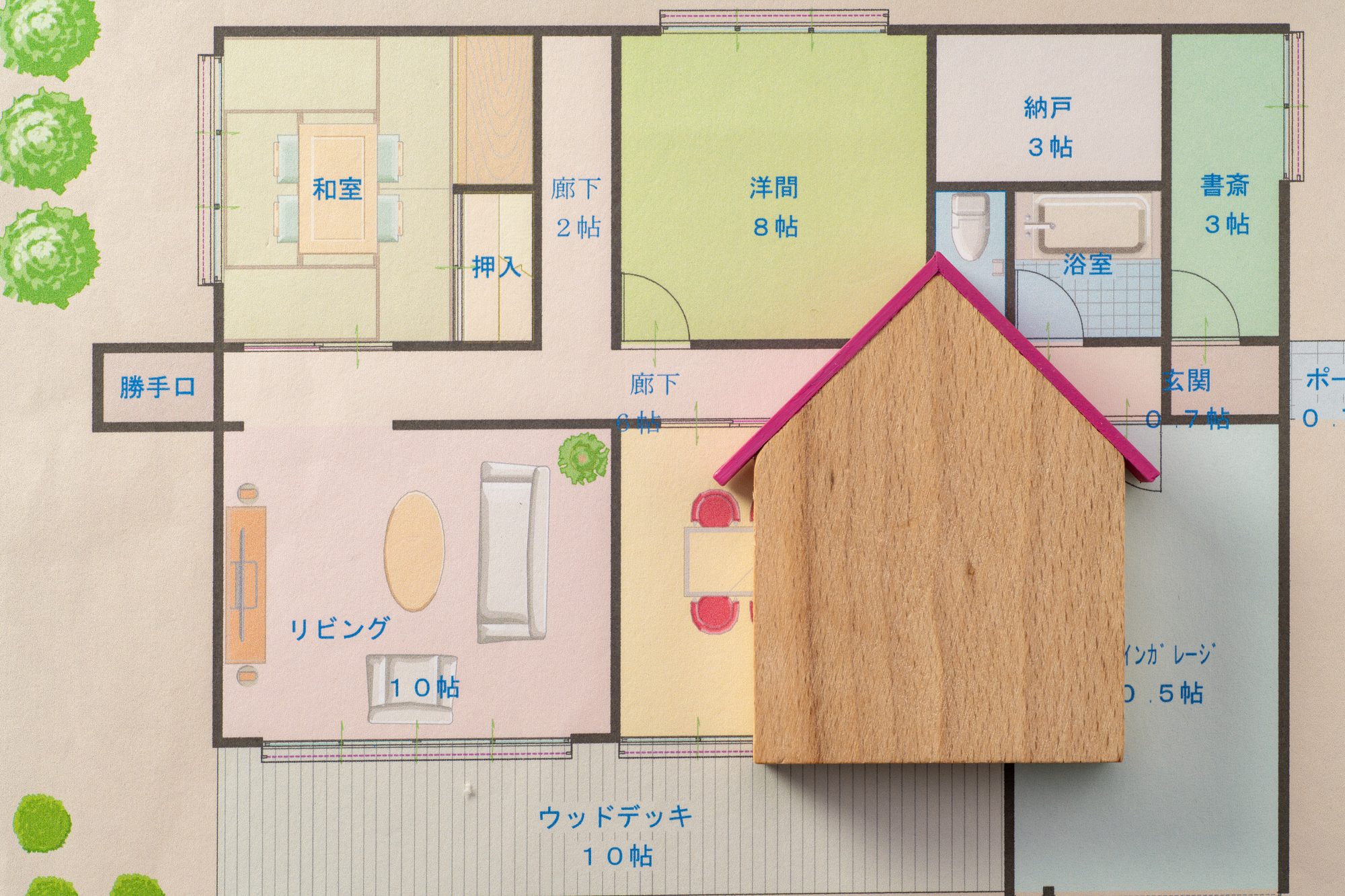 住まいづくりの完成イメージ模型